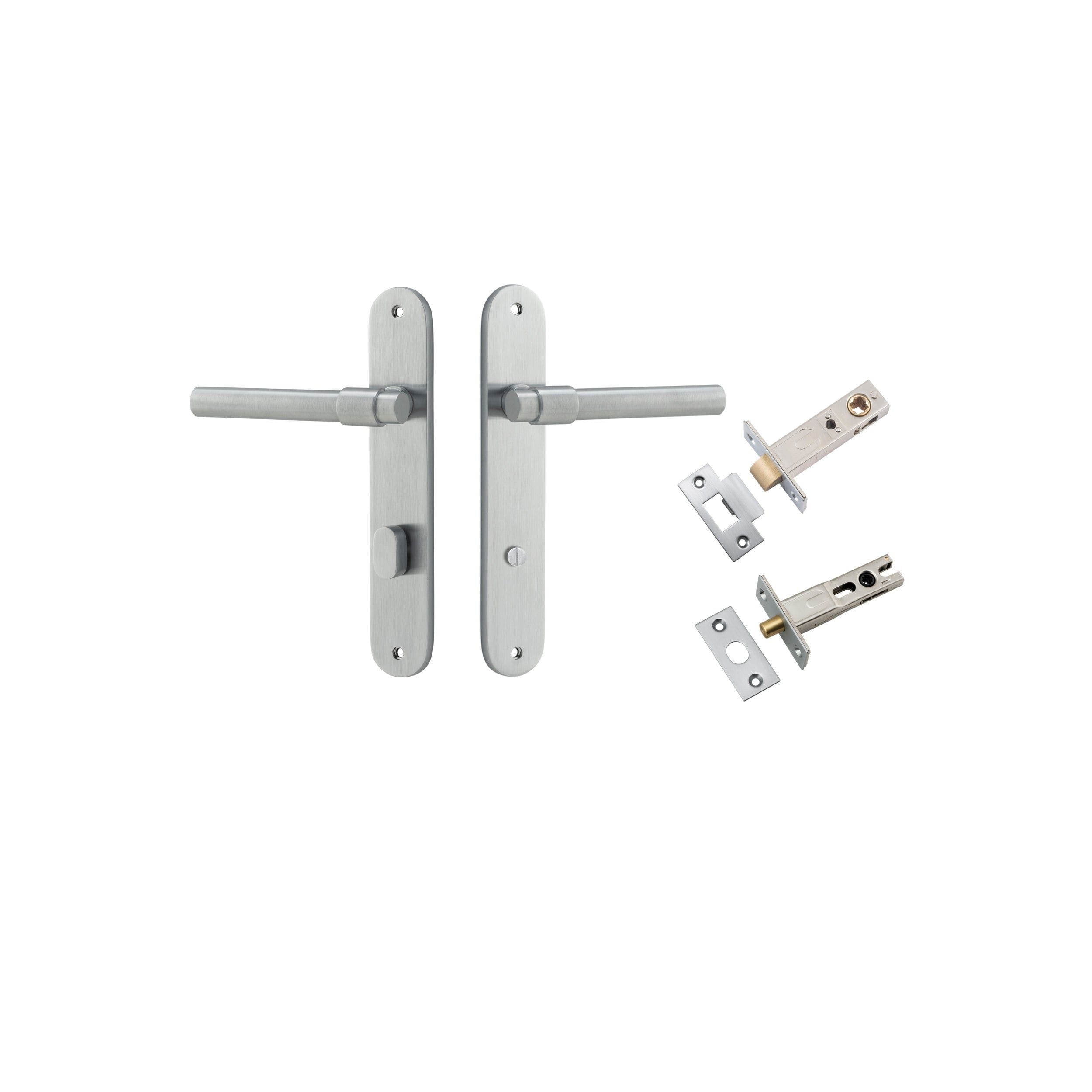 Helsinki Lever Oval Brushed Chrome Privacy Kit