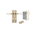 Annecy Lever Oval Brushed Brass Entrance Kit - Key/Key