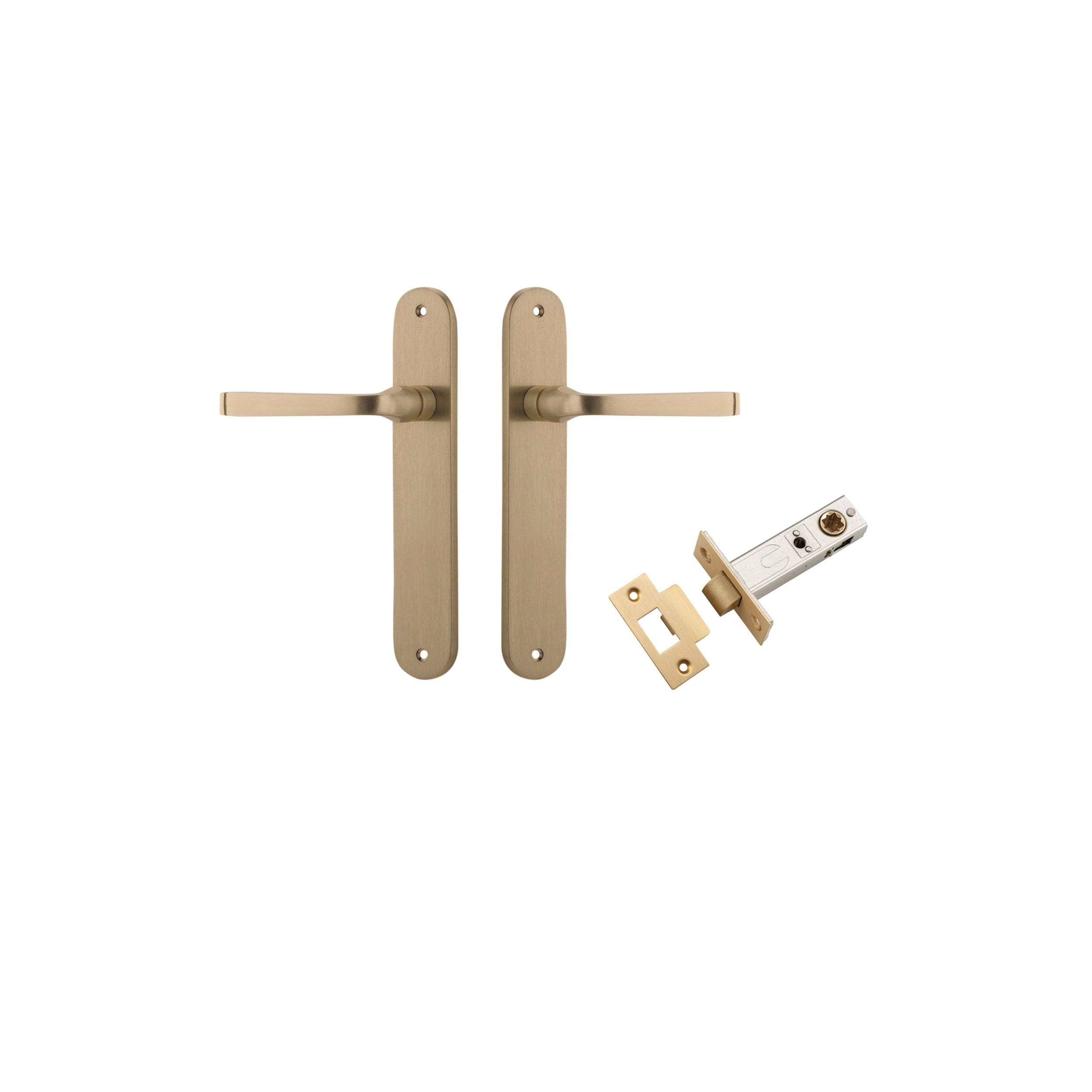 Annecy Lever Oval Brushed Brass Passage Kit