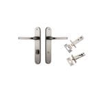 Annecy Lever Oval Satin Nickel Privacy Kit