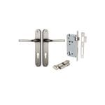 Annecy Lever Oval Satin Nickel Entrance Kit - Key/Thumb Turn