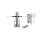 Annecy Lever Oval Polished Nickel Entrance Kit - Key/Thumb Turn