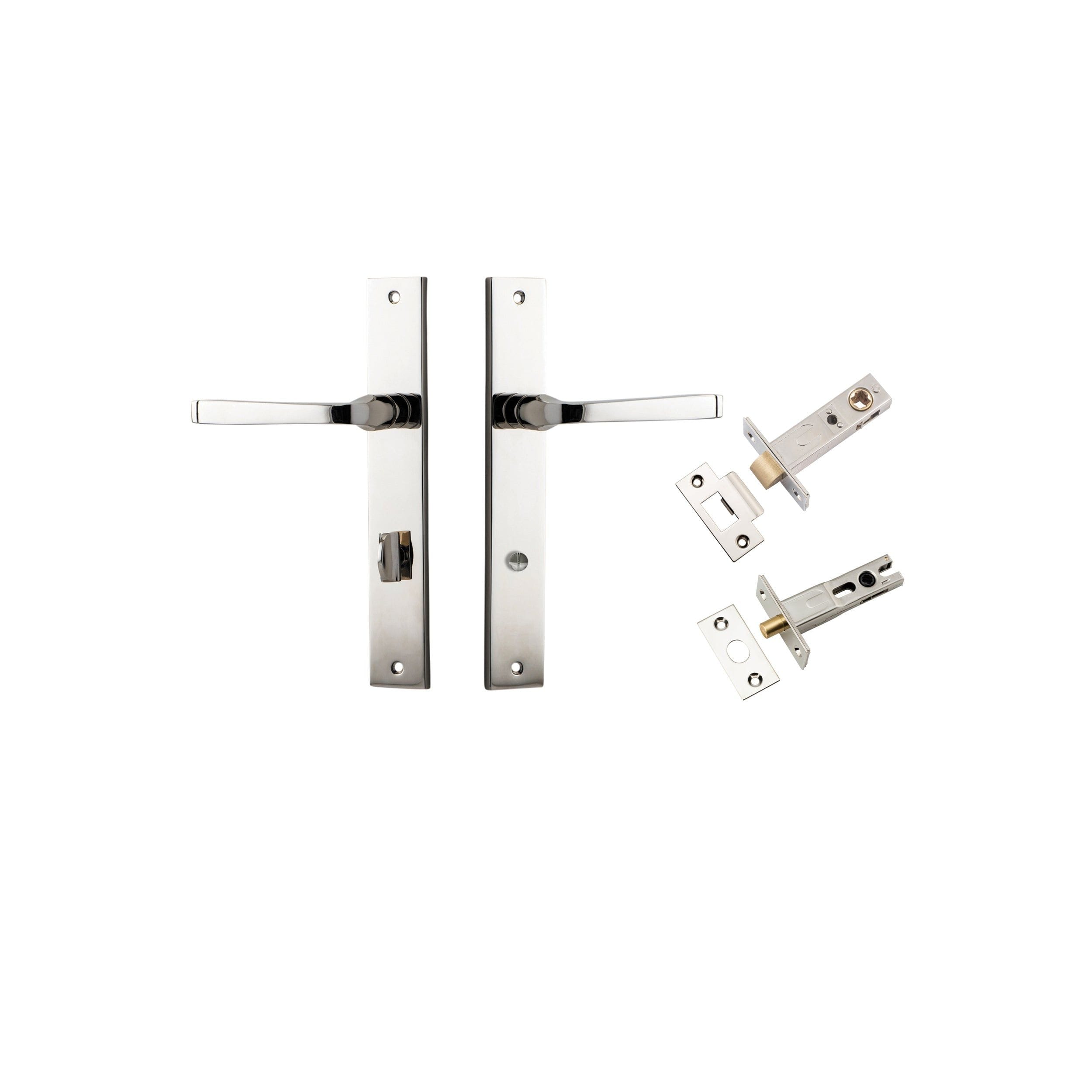 Annecy Lever Rectangular Polished Nickel Privacy Kit
