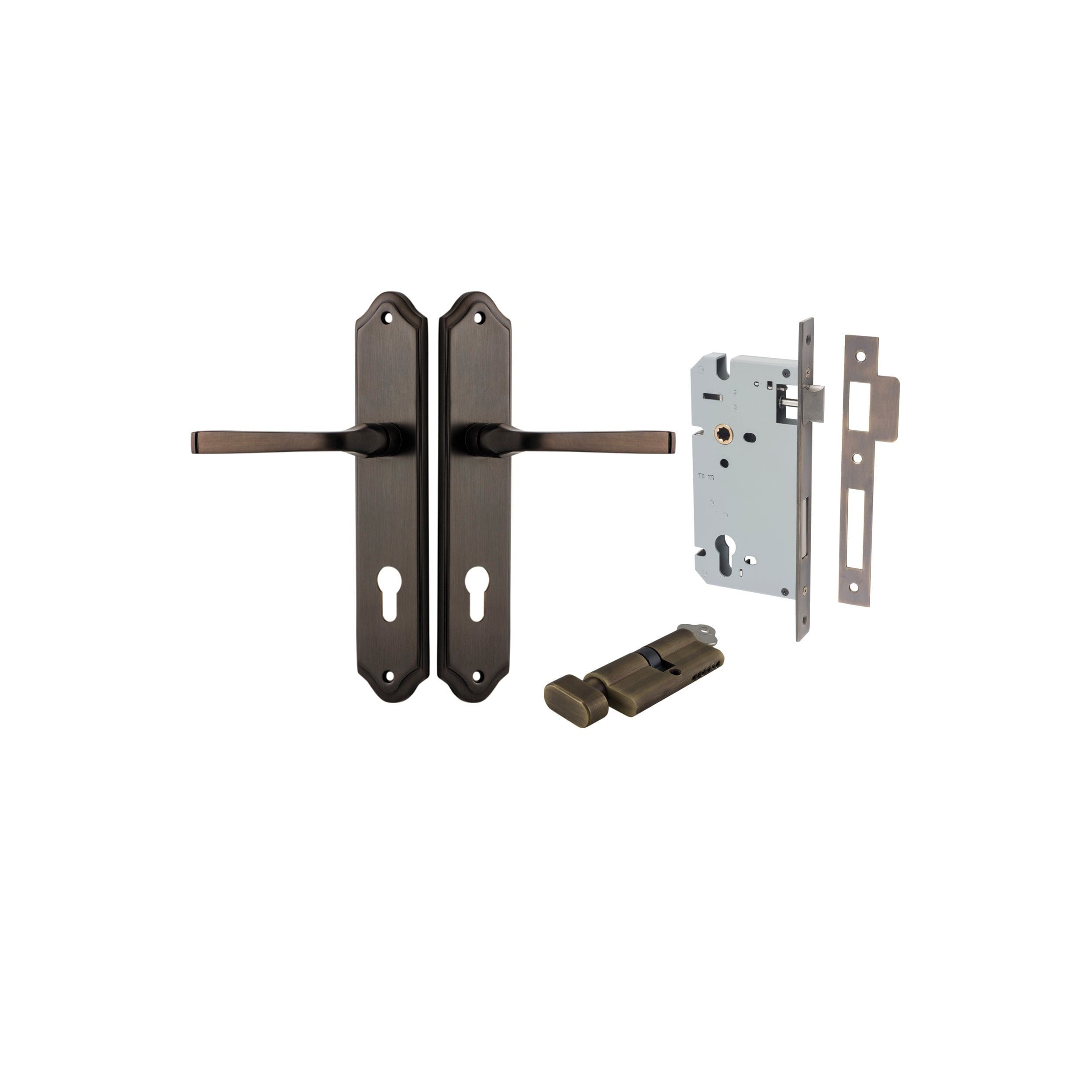 Annecy Lever Shouldered Signature Brass Entrance Kit - Key/Thumb Turn