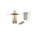 Annecy Lever Oval Polished Brass Entrance Kit - Key/Thumb Turn