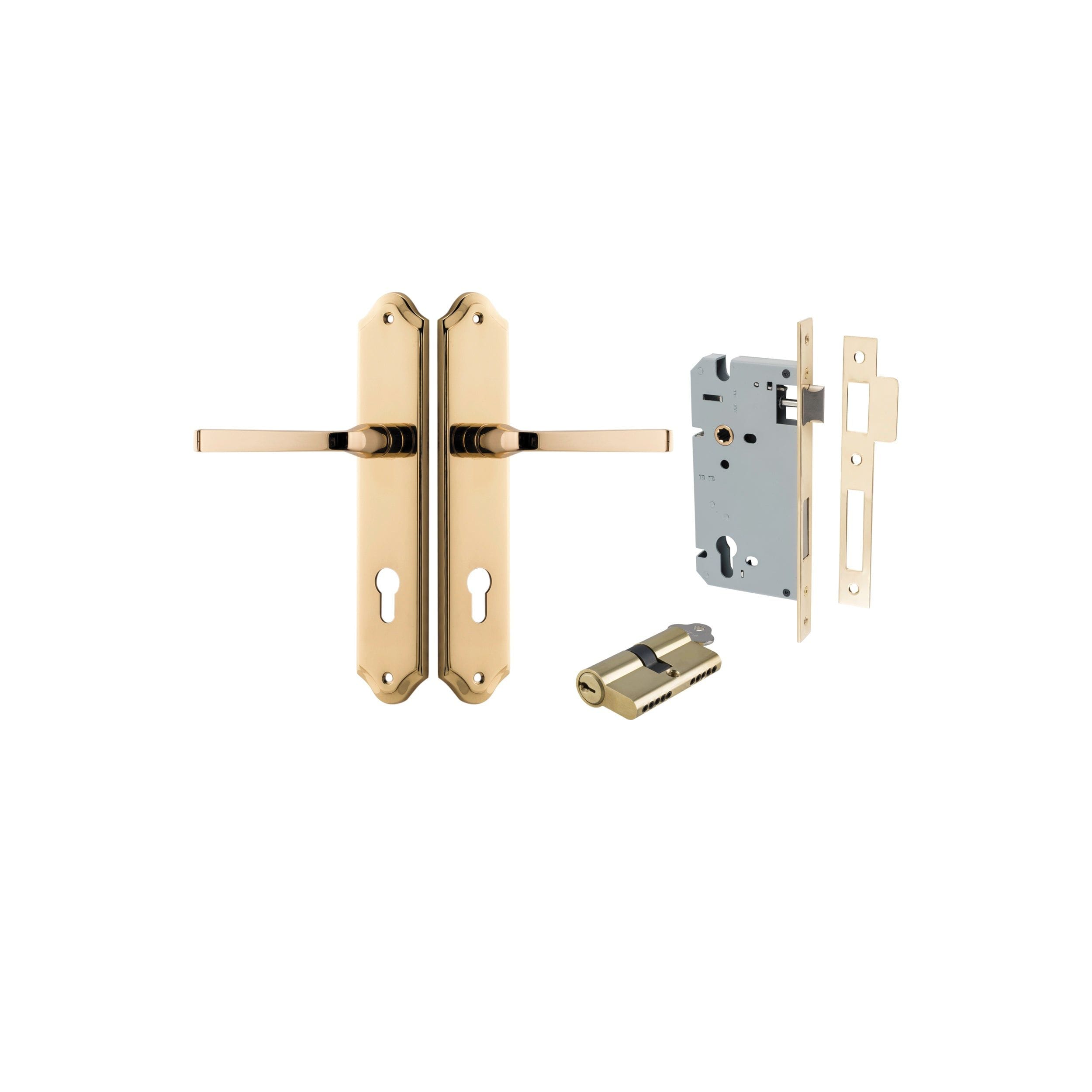Annecy Lever Shouldered Polished Brass Entrance Kit - Key/Key