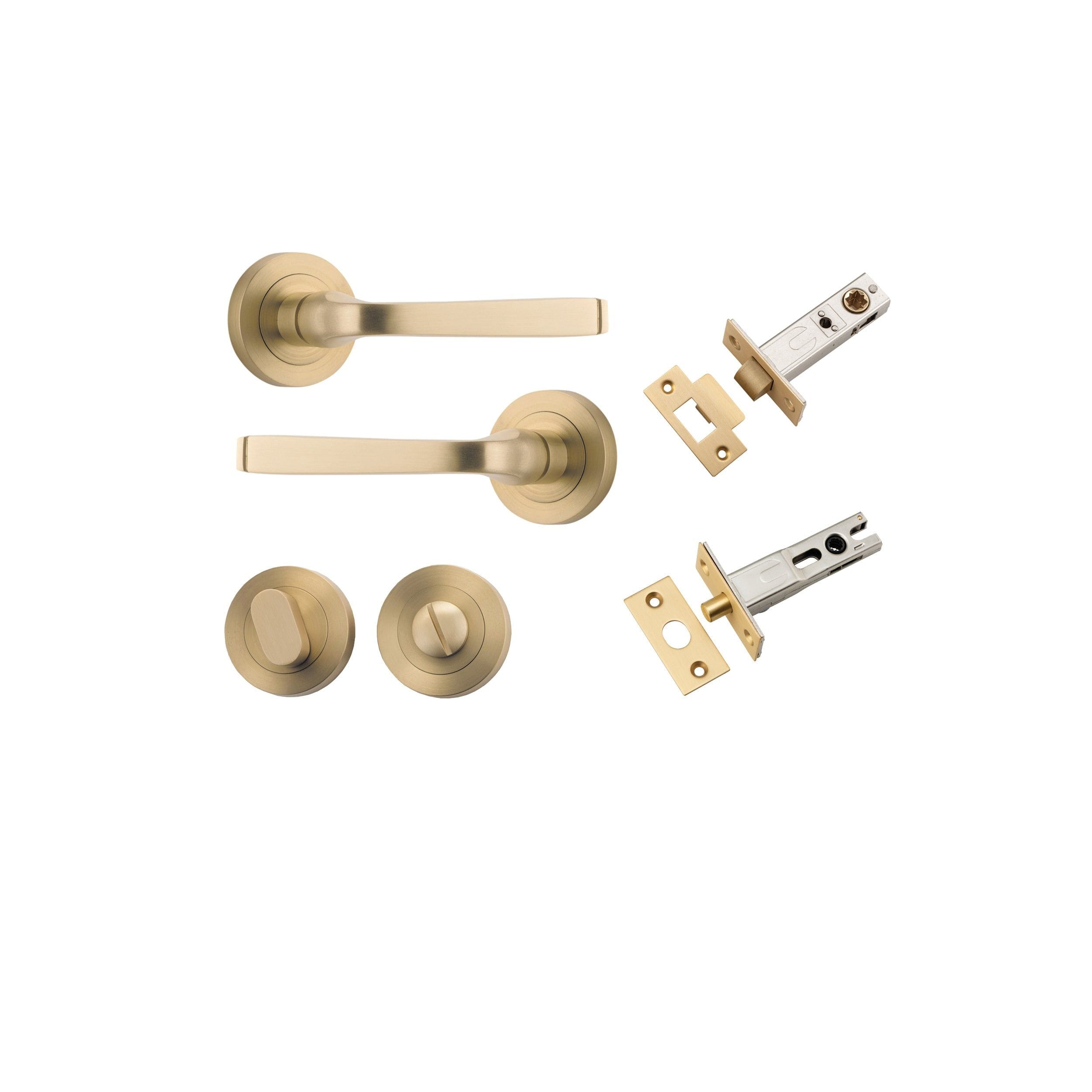 Annecy Lever on Rose Brushed Brass Privacy Kit