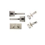 Annecy Lever on Square Rose Satin Nickel Privacy Kit