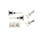Annecy Lever on Square Rose Polished Nickel Privacy Kit