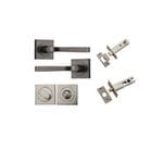 Annecy Lever on Square Rose Distressed Nickel Privacy Kit