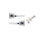 Annecy Lever on Square Rose Brushed Chrome Passage Kit