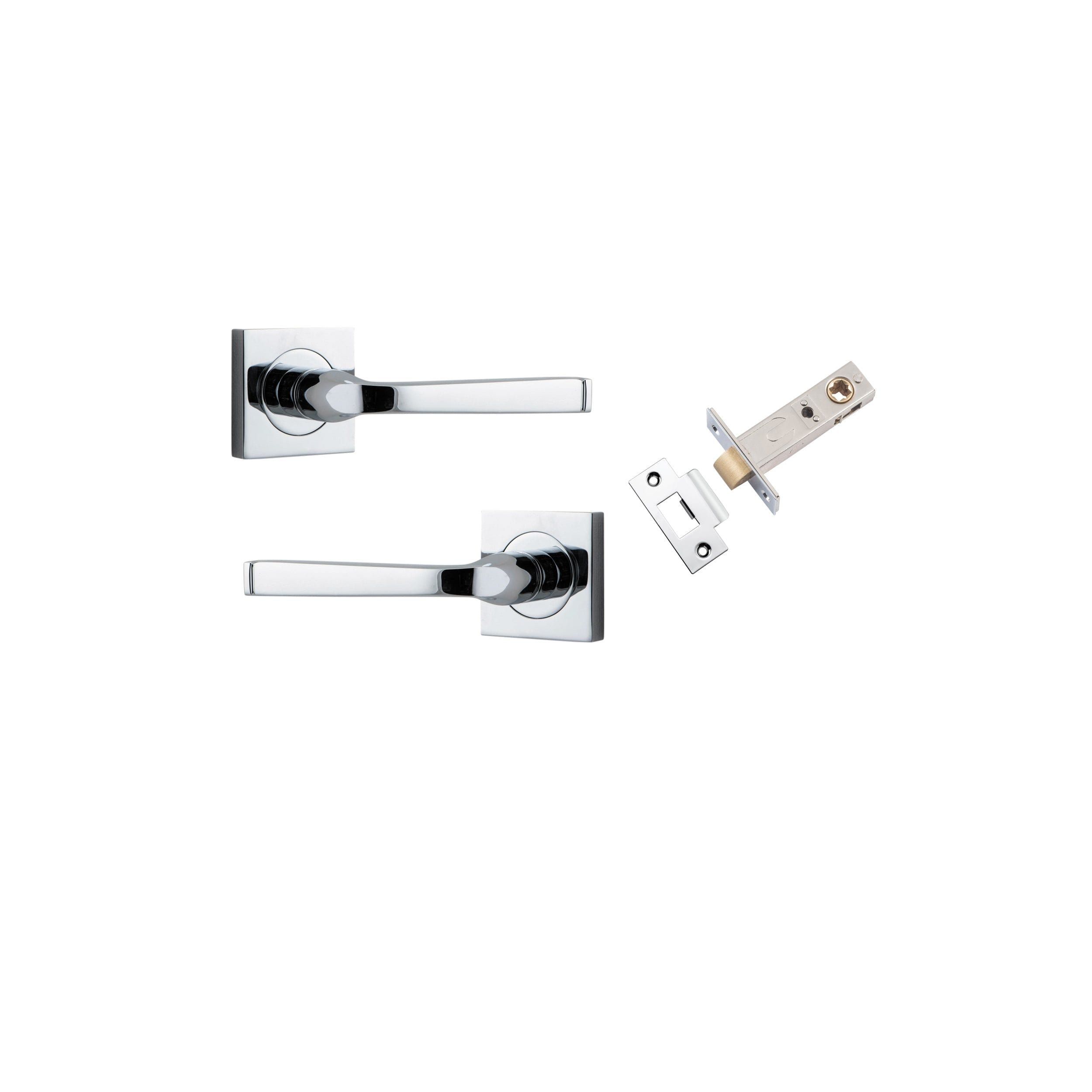 Annecy Lever on Square Rose Polished Chrome Passage Kit