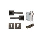 Annecy Lever on Square Rose Signature Brass Entrance Kit - Key/Thumb Turn