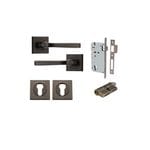 Annecy Lever on Square Rose Signature Brass Entrance Kit - Key/Key