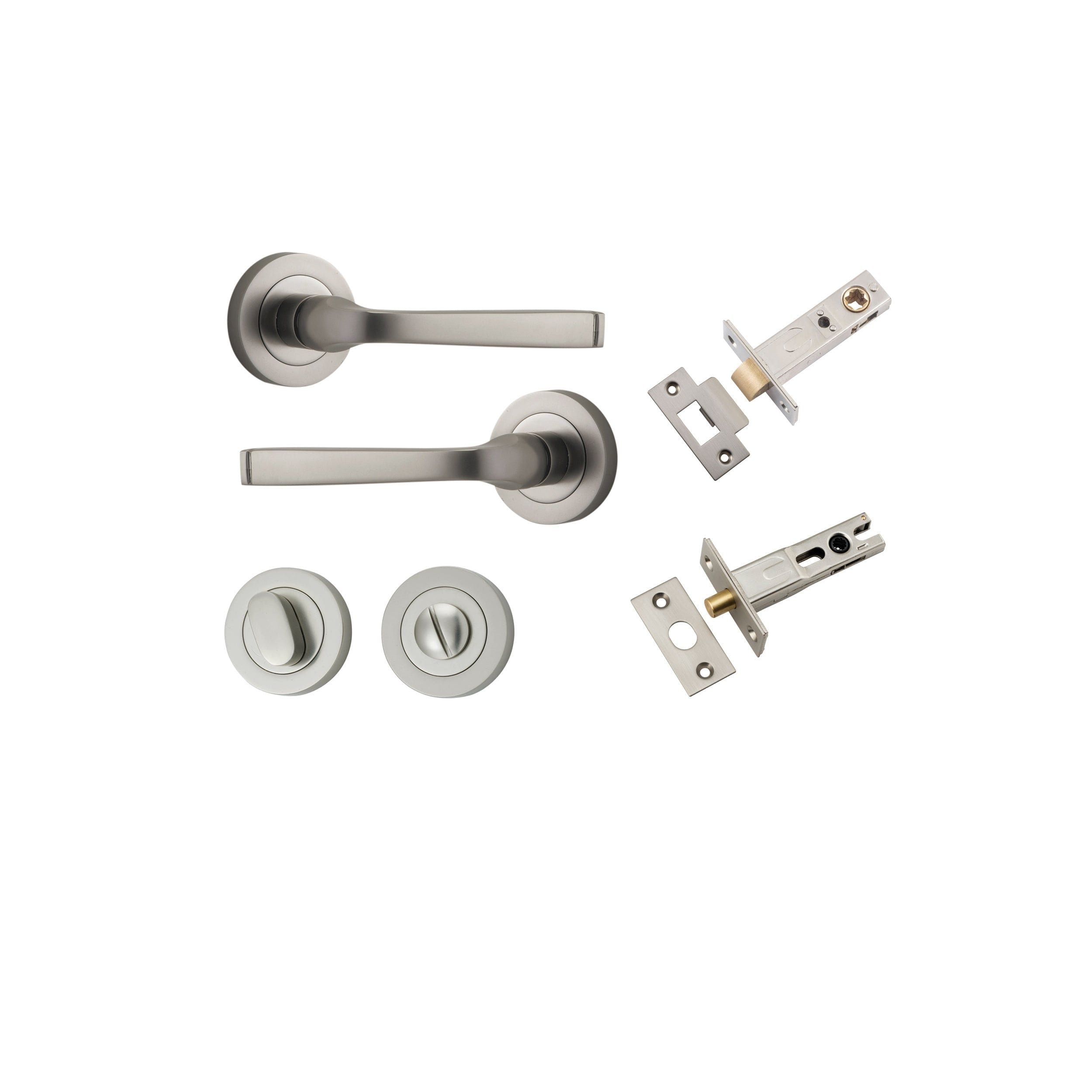 Annecy Lever on Rose Satin Nickel Privacy Kit