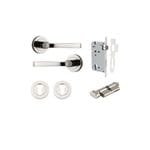 Annecy Lever on Rose Polished Nickel Entrance Kit - Key/Thumb Turn