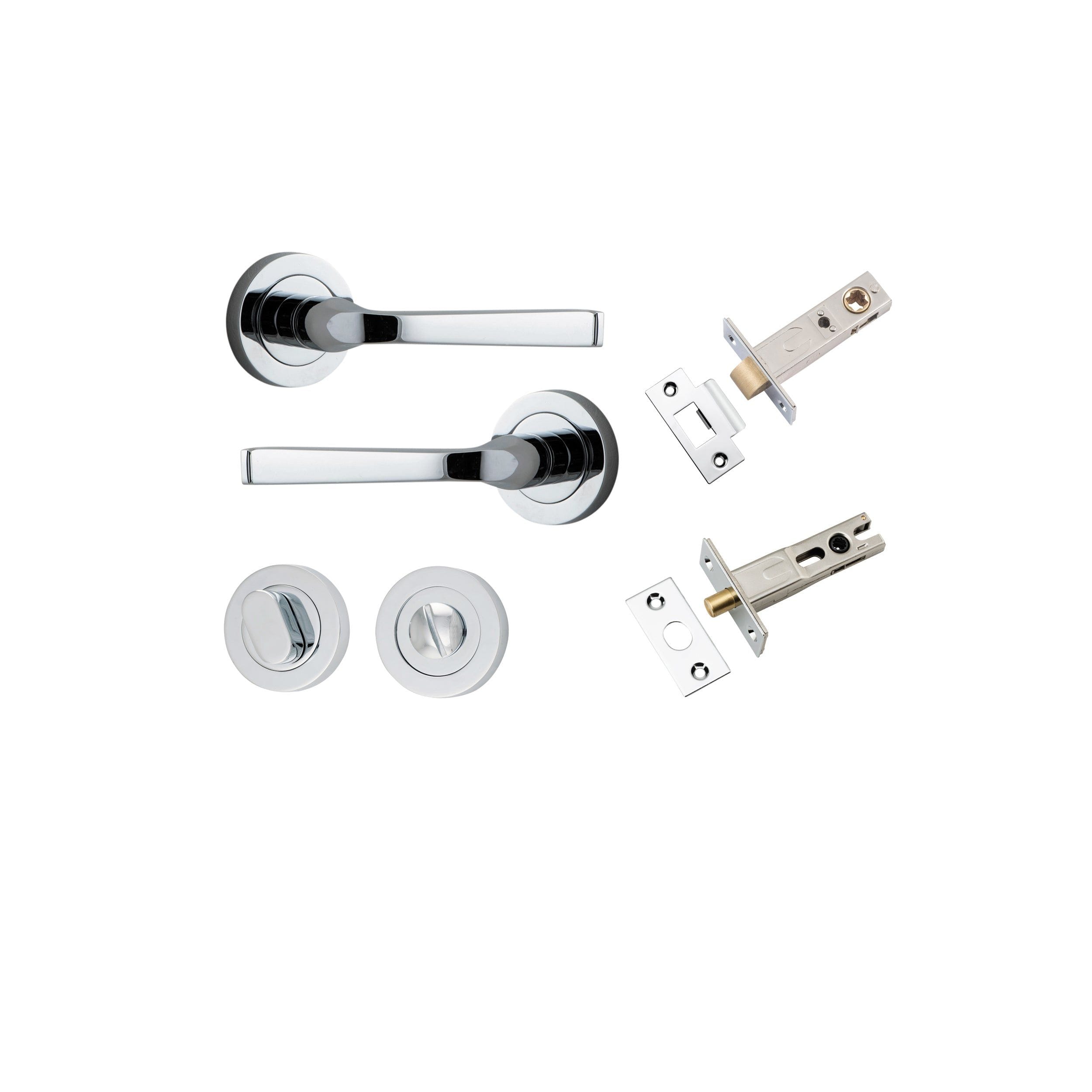 Annecy Lever on Rose Polished Chrome Privacy Kit