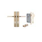 Annecy Lever Rectangular Brushed Brass Entrance Kit - Key/Key