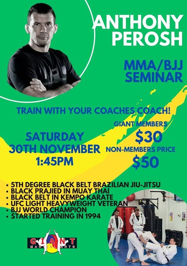 BJJ & MMA Workshop with UFC Veteran Coach Perosh