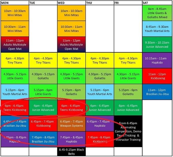 New Updated Timetable