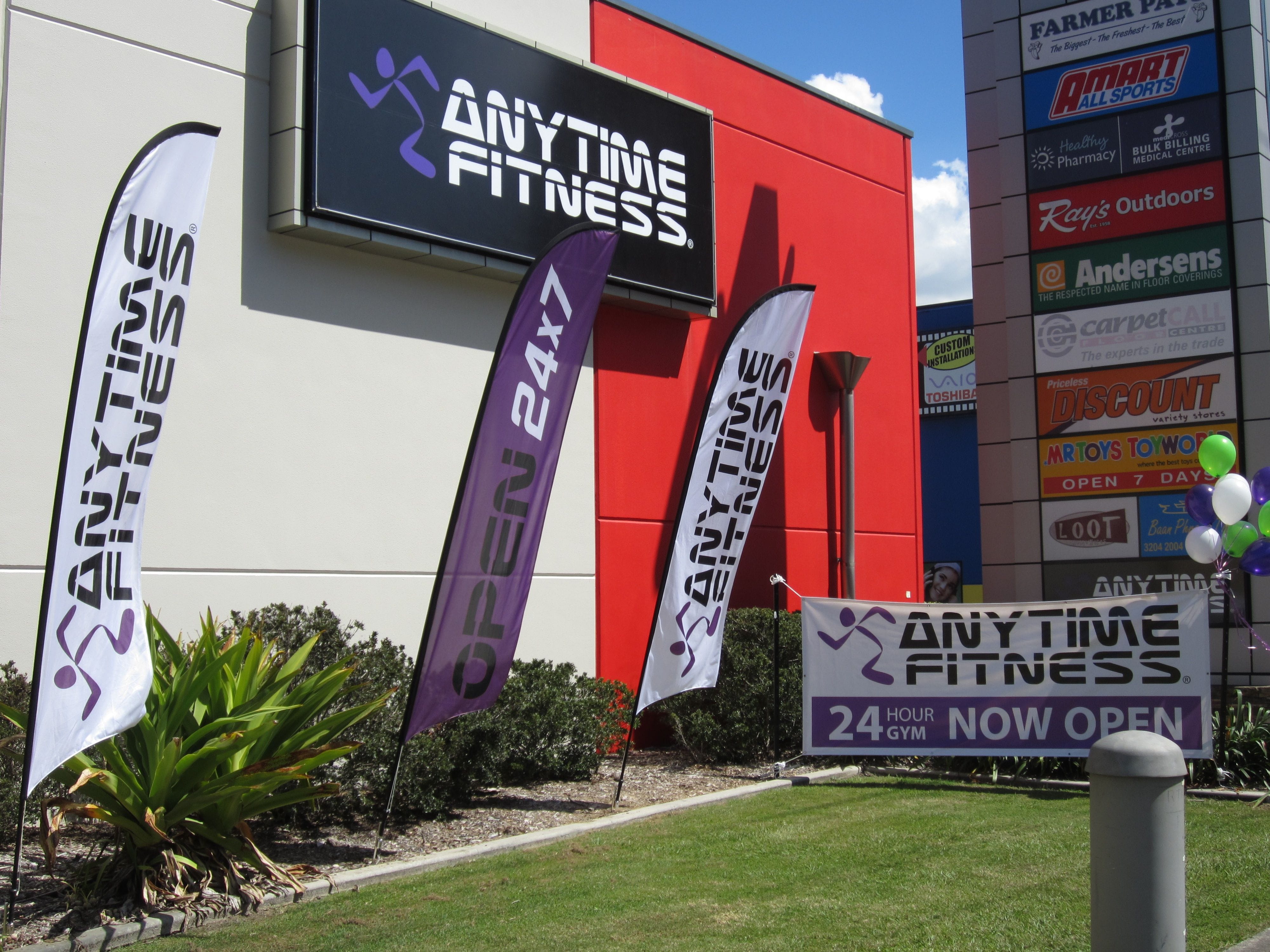 Anytime fitness feather flags by Expolite