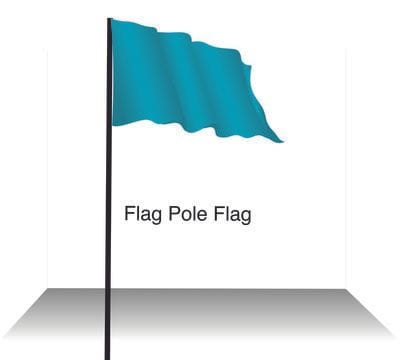 Expolite teal green flag on flag pole