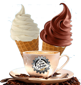 2 ice creams, one coffee, The Cream Machine