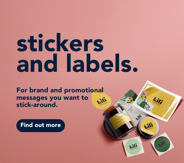 stickers and labels mobile banner