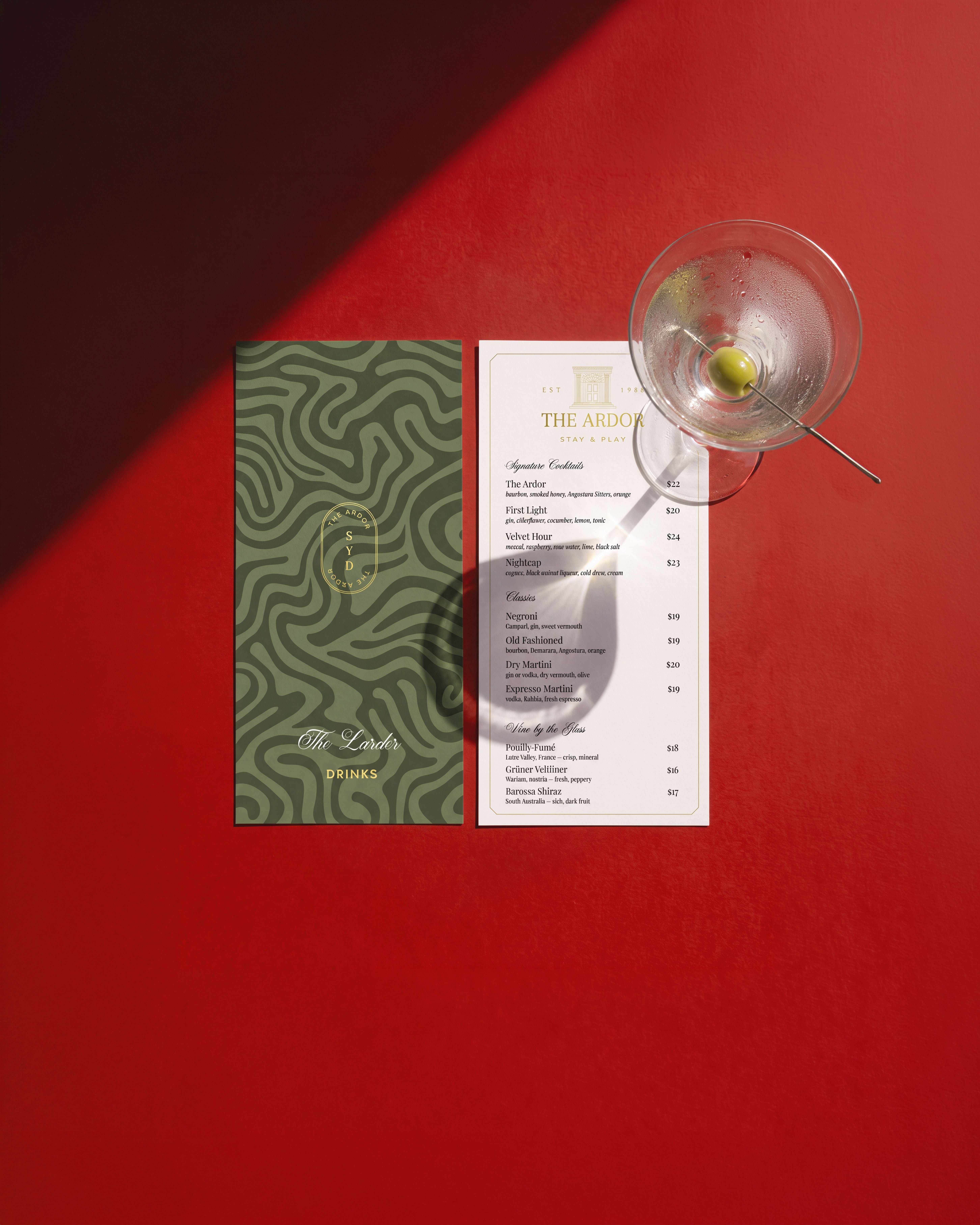 Drinks menu, wine list, quality print, event print