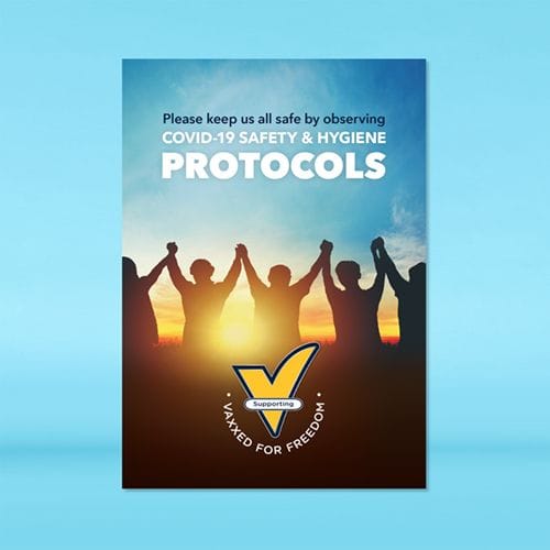 COVID-19 A2 Poster - Safety for Freedom Supporting Vaxxed for Freedom
