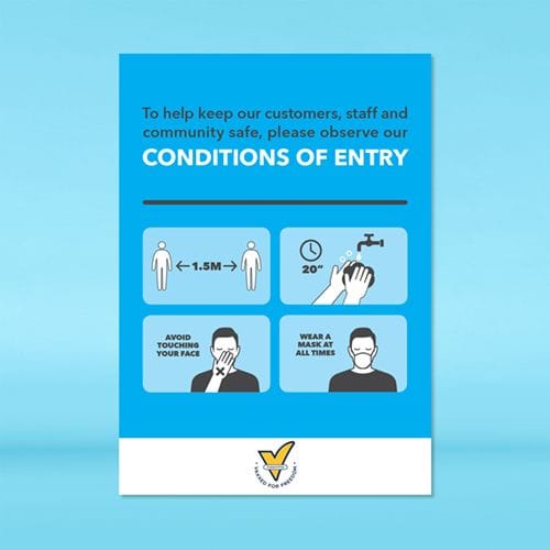 COVID-19 Window Decal - Conditions of Entry Supporting Vaxxed for Freedom
