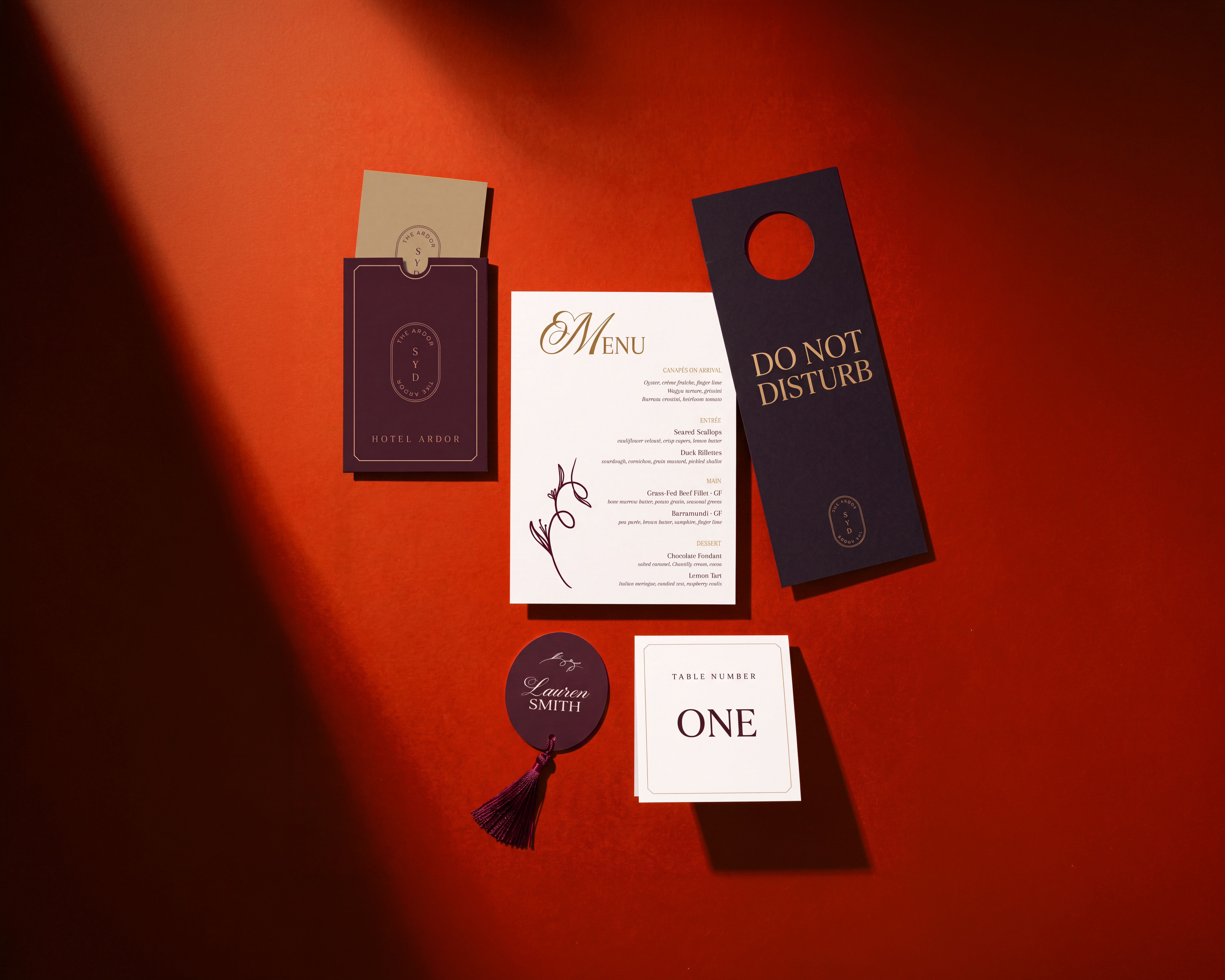 Hospitality events stationary, quality print service