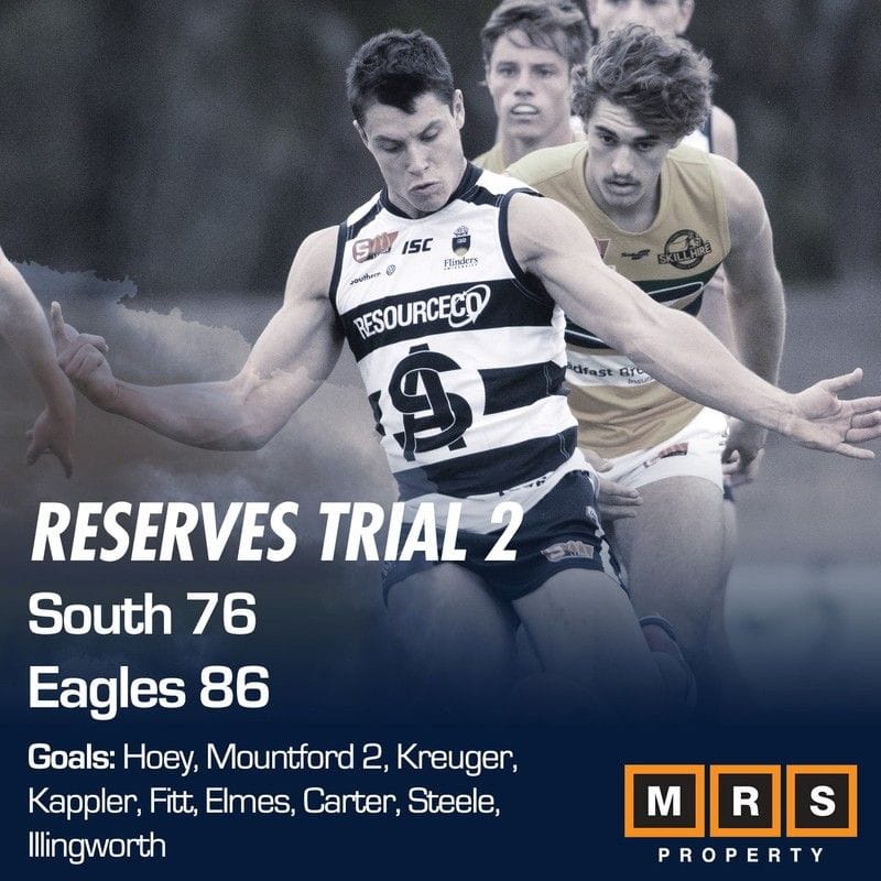 Reserves Match Report - Trial 2 - South Adelaide vs Woodville-West Torrens