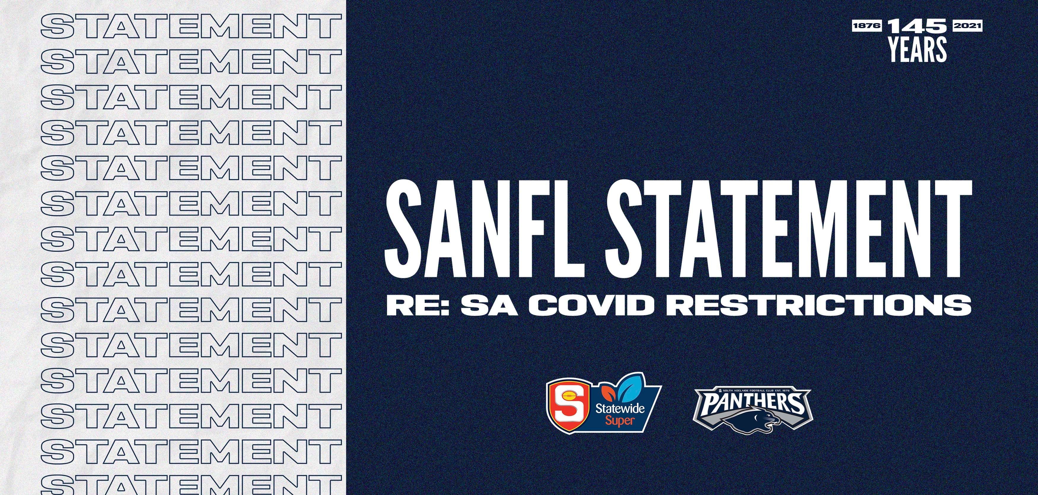 SANFL STATEMENT: RE SA COVID RESTRICTIONS