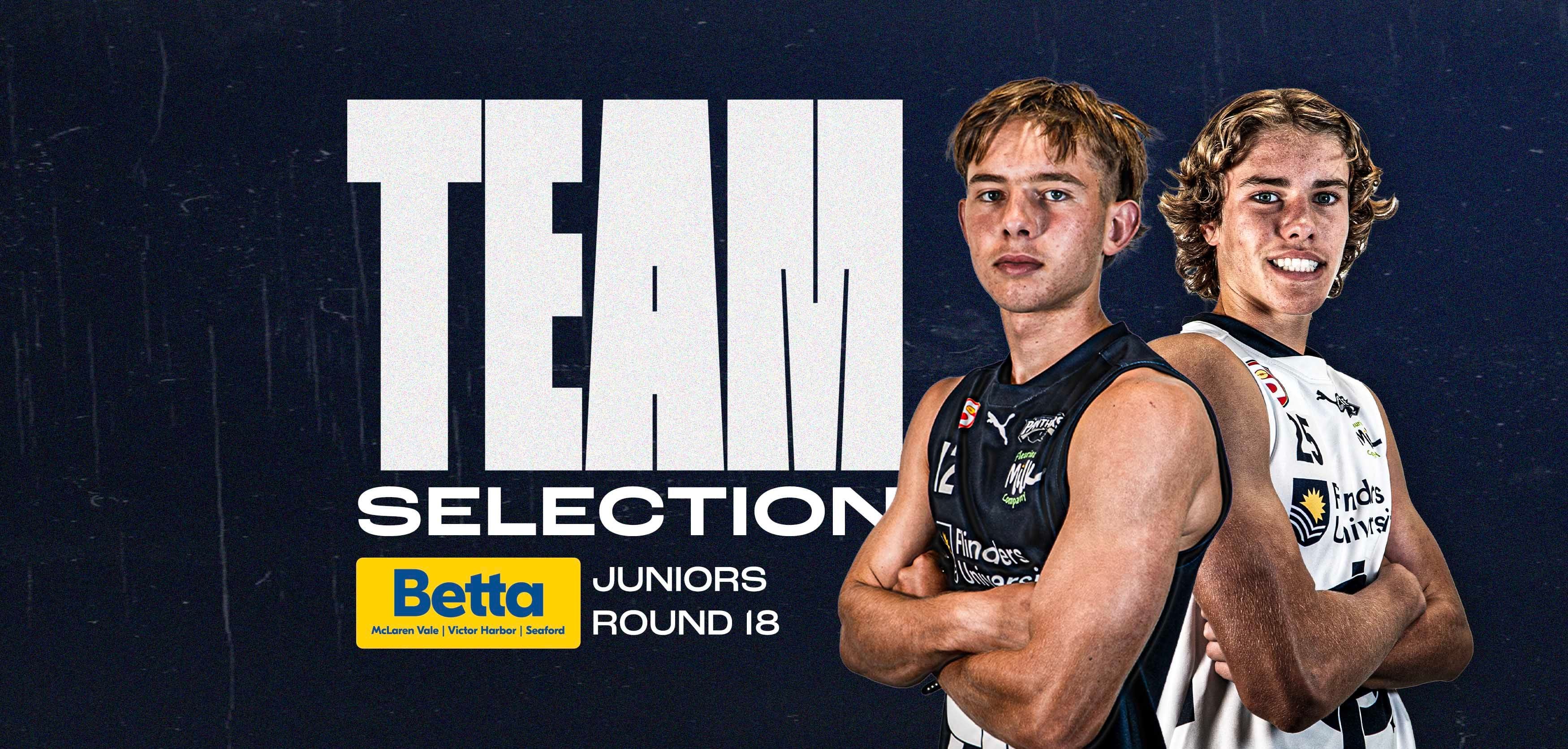 BETTA Team Selection: Juniors Round 18 v Eagles