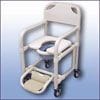 Standard mobile shower chair with pan/pan holder