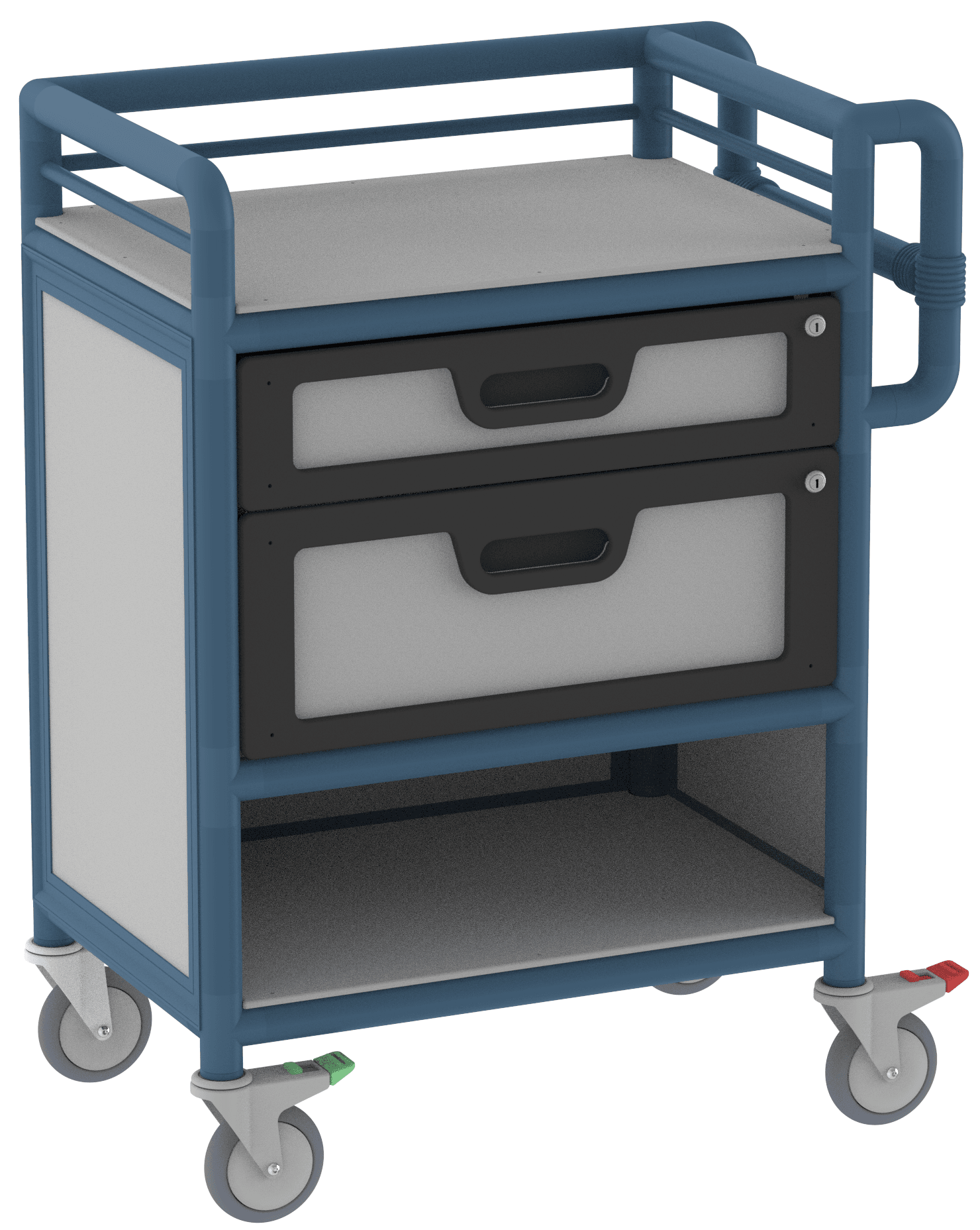 Lockable 2 Drawer Trolley