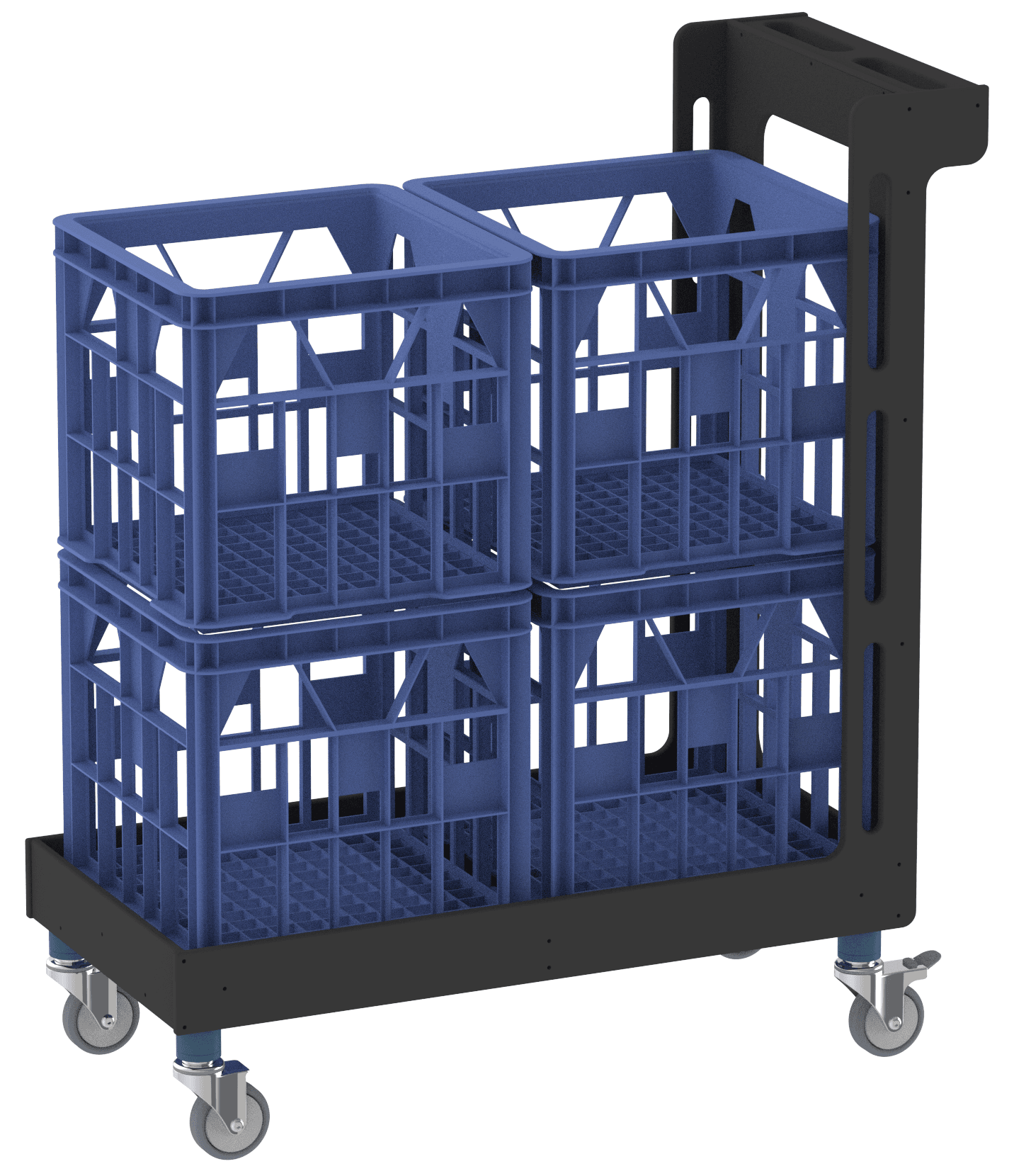 Double Milk Crate Trolley with Handle Double Milk Crate Trolley with Handle