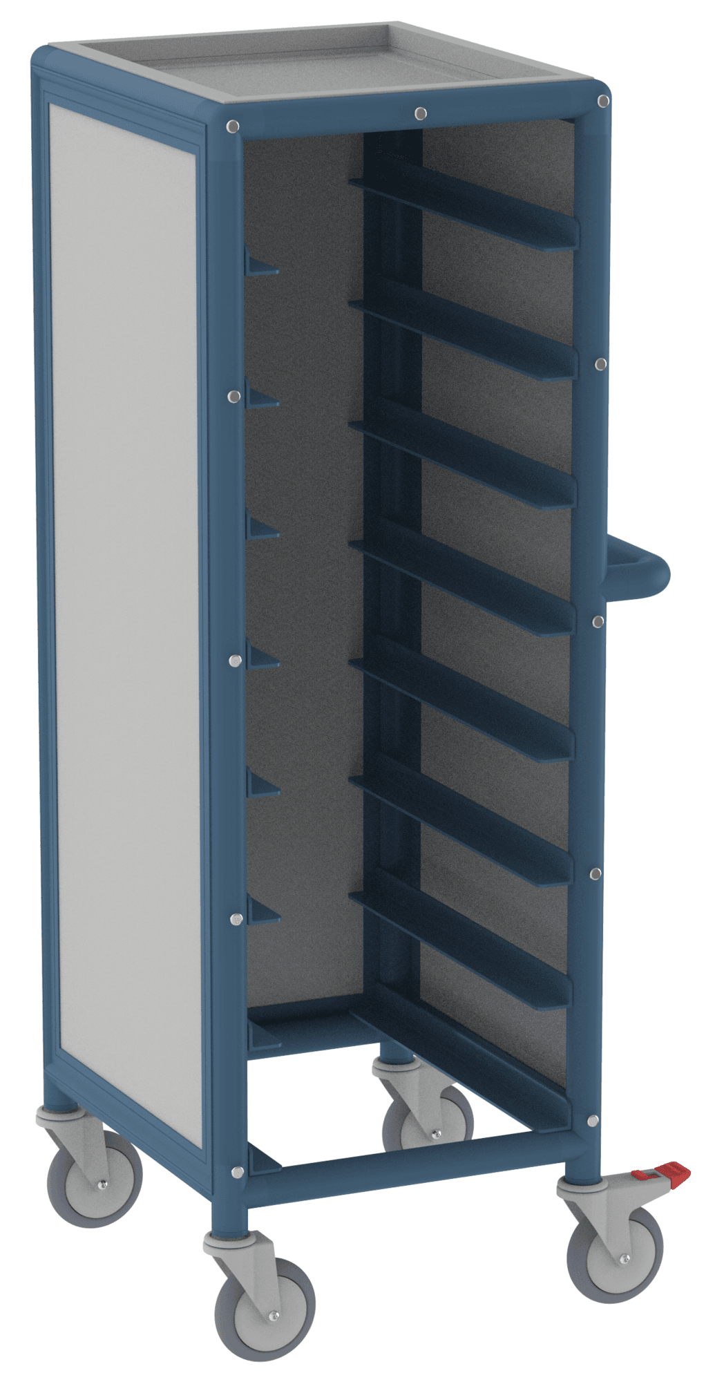 8 Tray Enclosed Service Trolley with Front Thermal Covers 8 Tray Enclosed Service Trolley with Front Thermal Covers