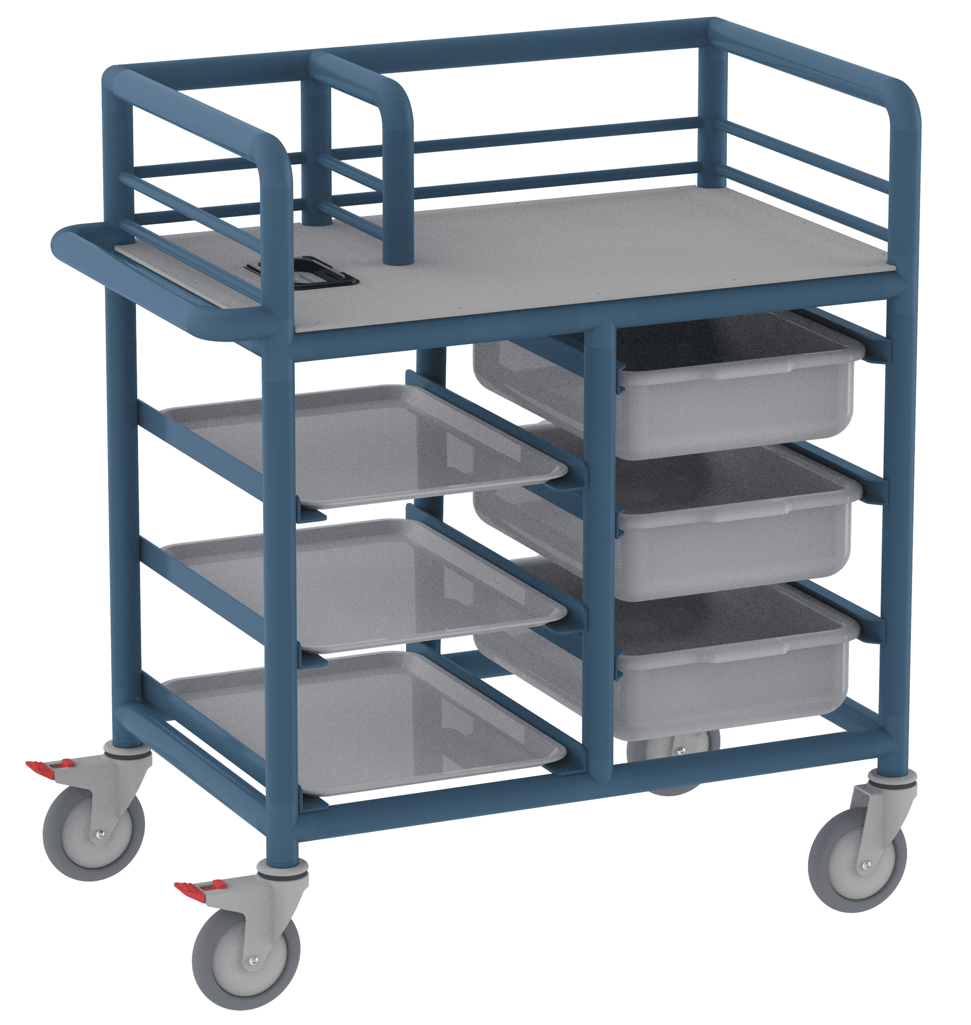 Single Urn Trolley with Trays and Tubs