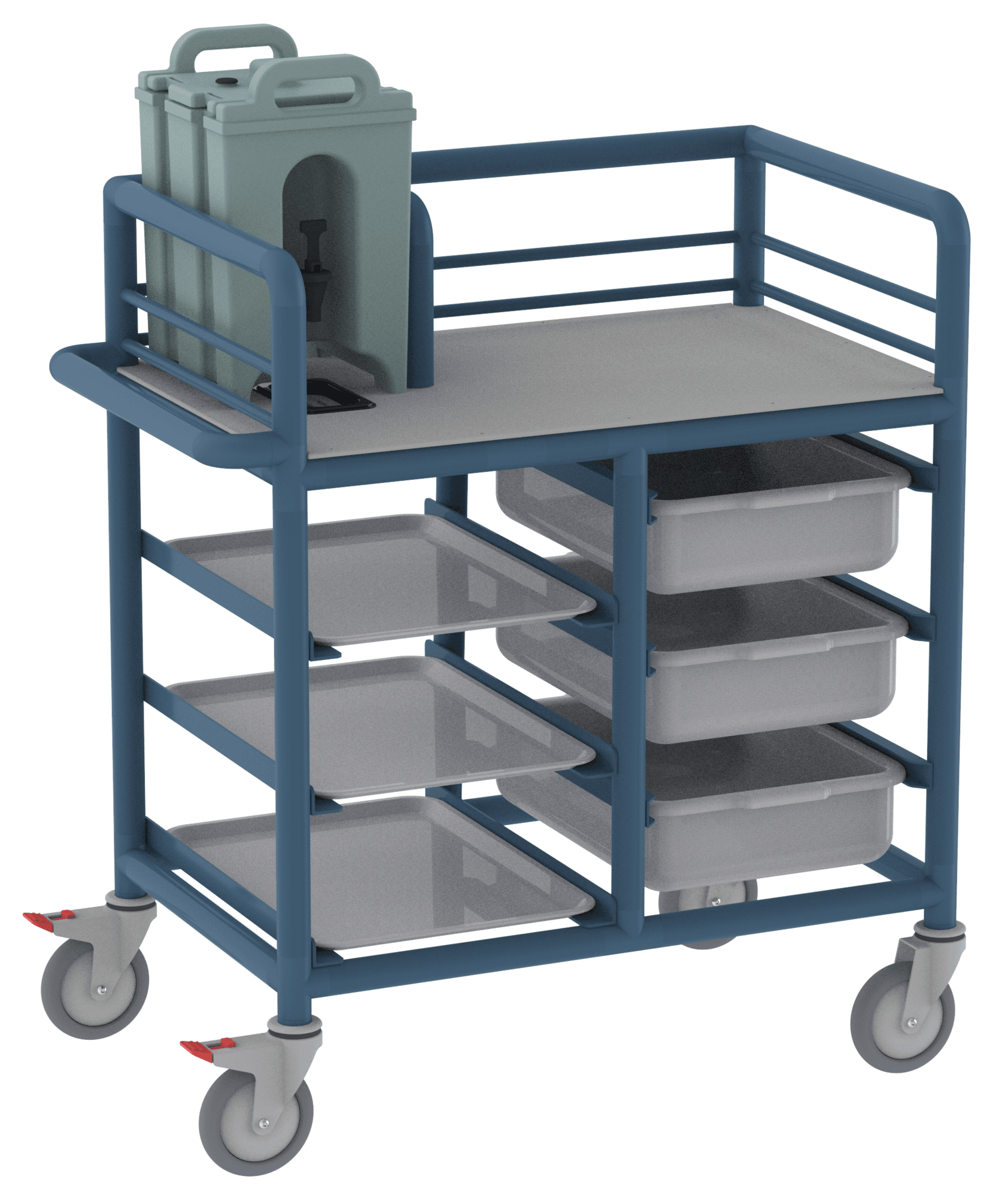 Single Urn Trolley with Trays and Tubs