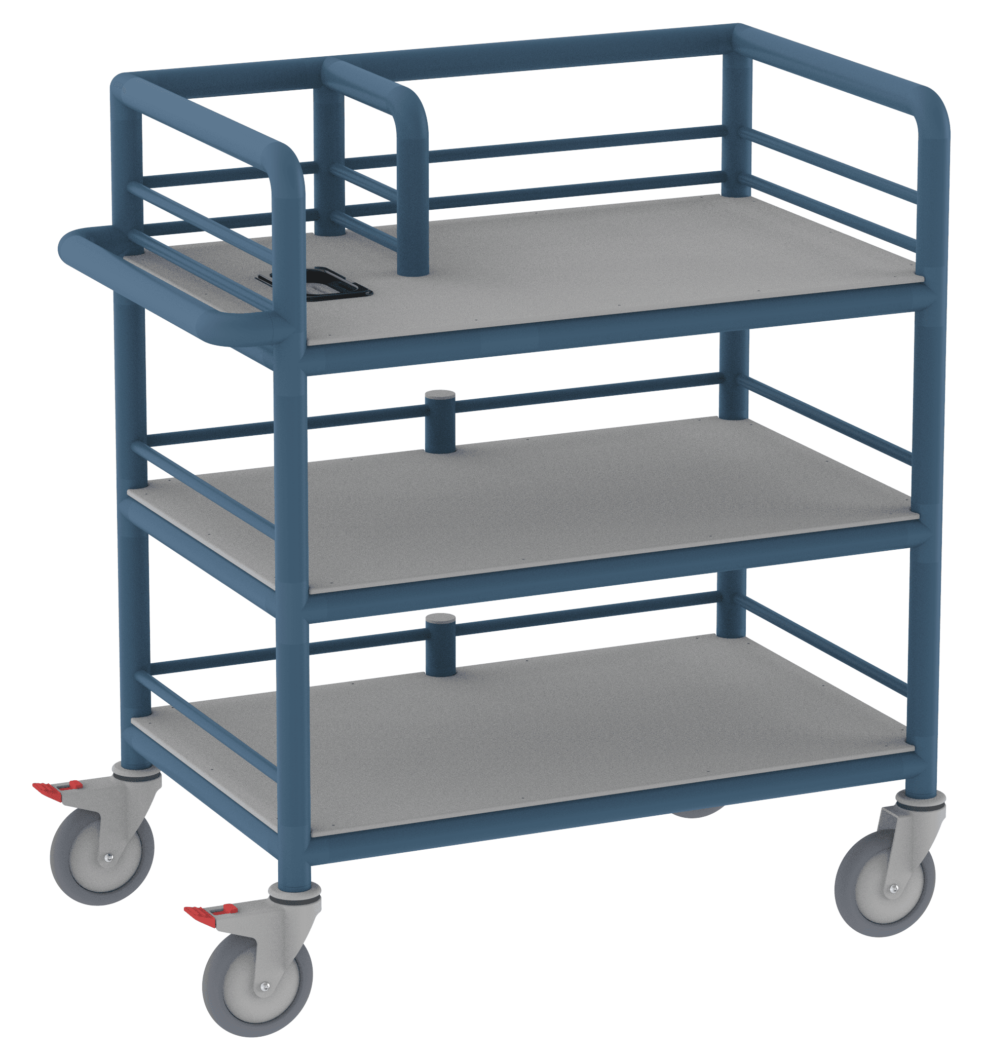 3 Shelf Single Urn Trolley with Guard Rails