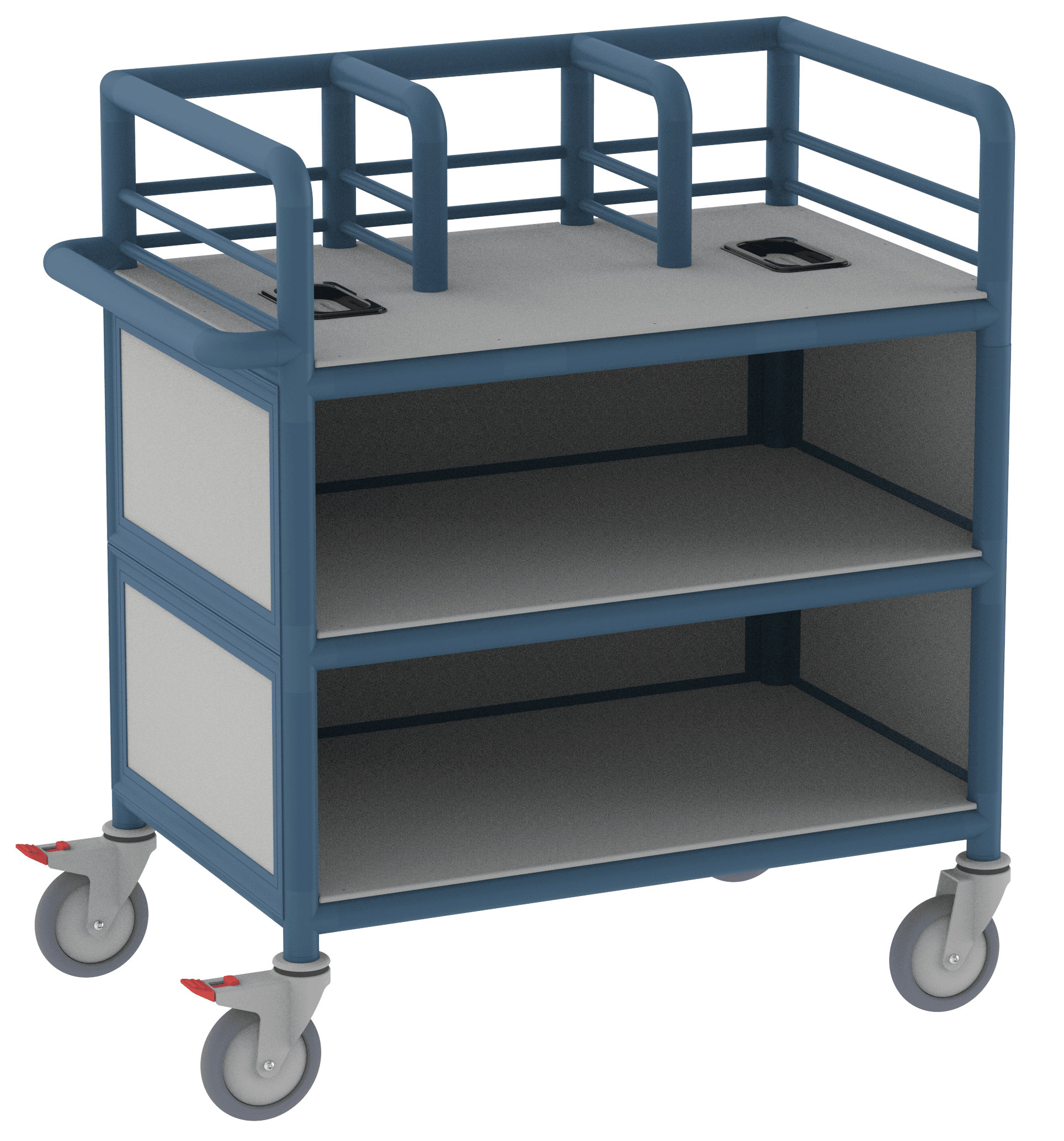 3 Shelf Enclosed Double Urn Trolley
