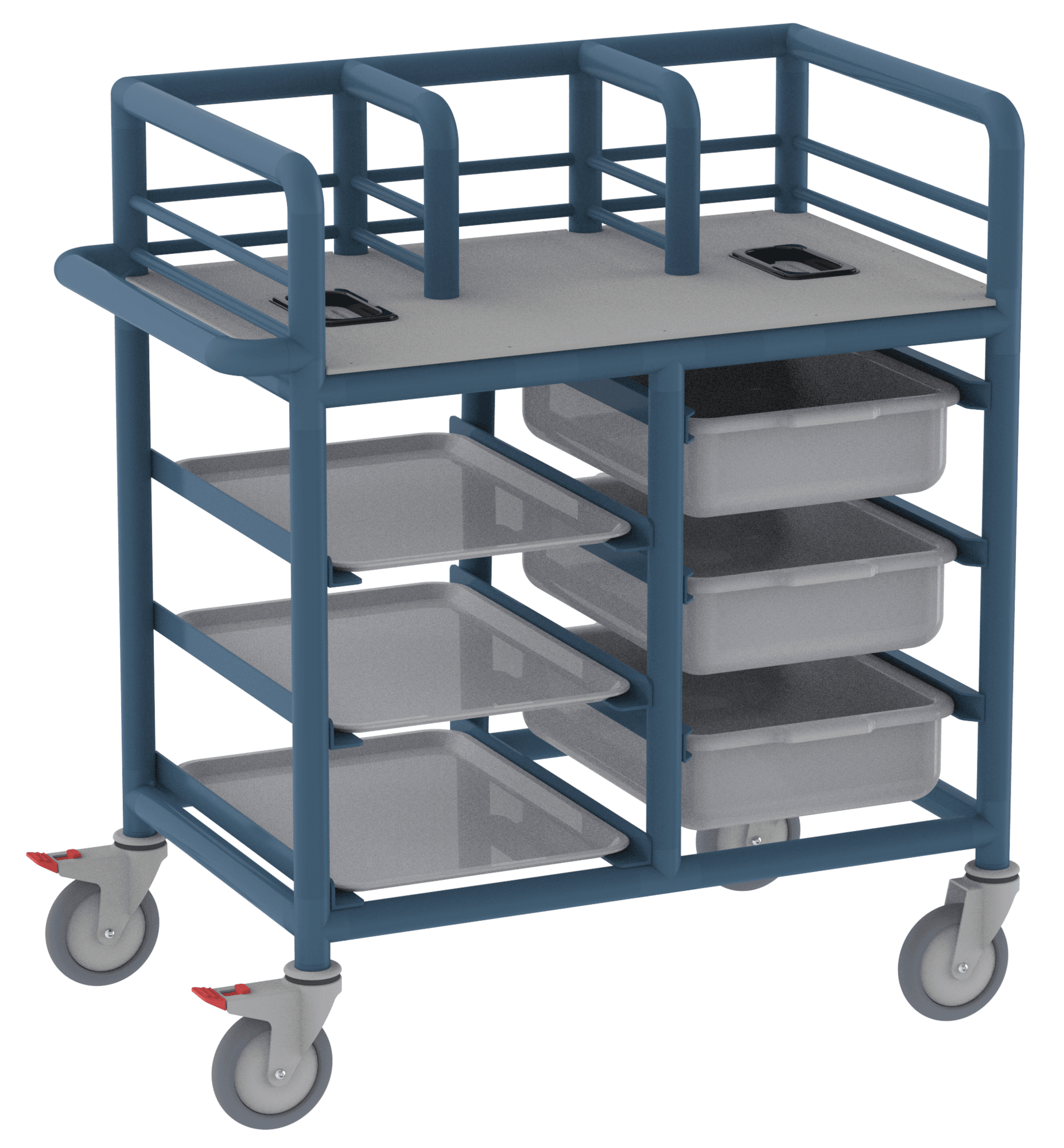 Double Urn Trolley with Trays and Tubs Double Urn Trolley with Trays and Tubs