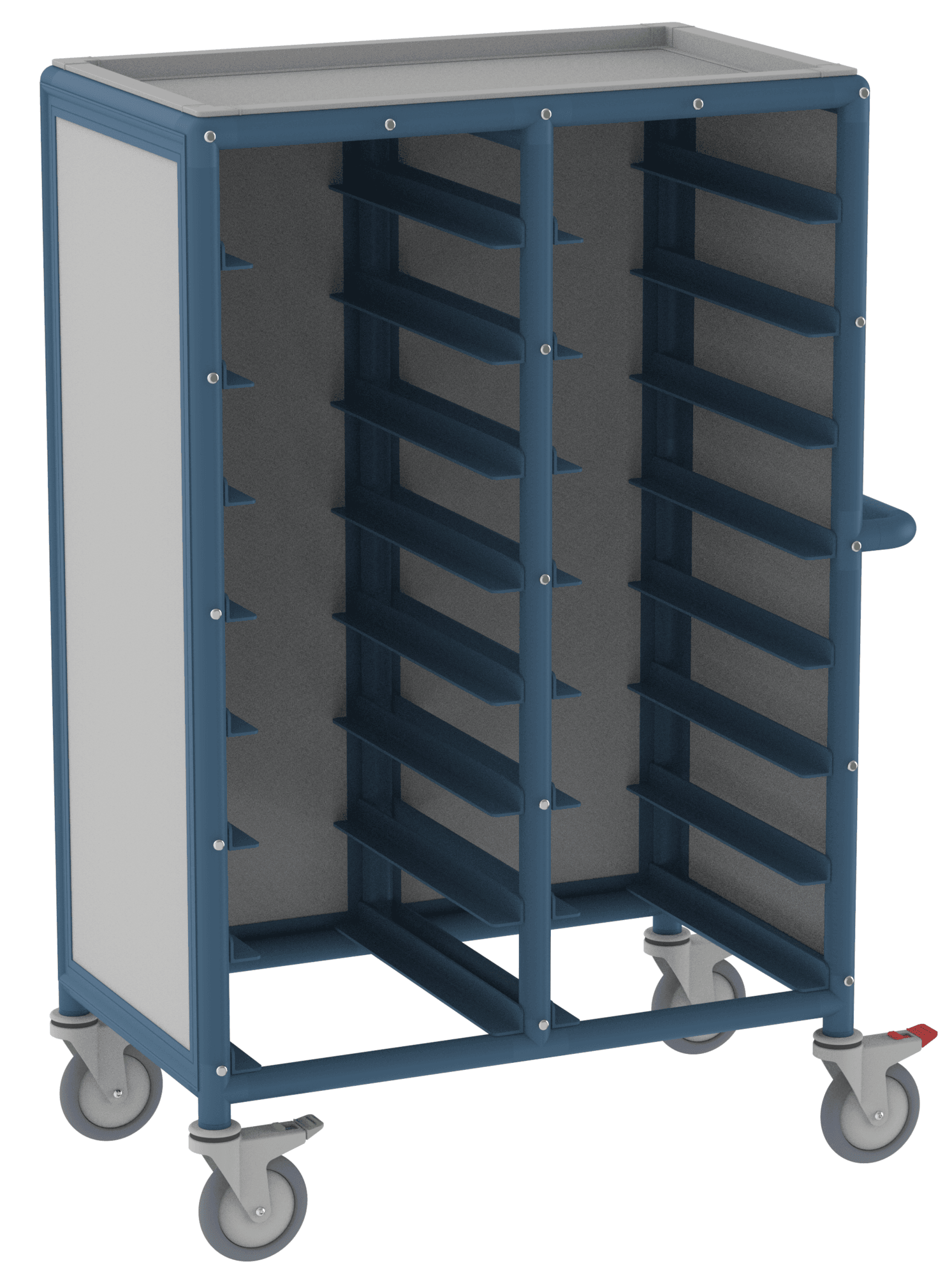 16 Tray Enclosed Service Trolley with Front Thermal Covers
