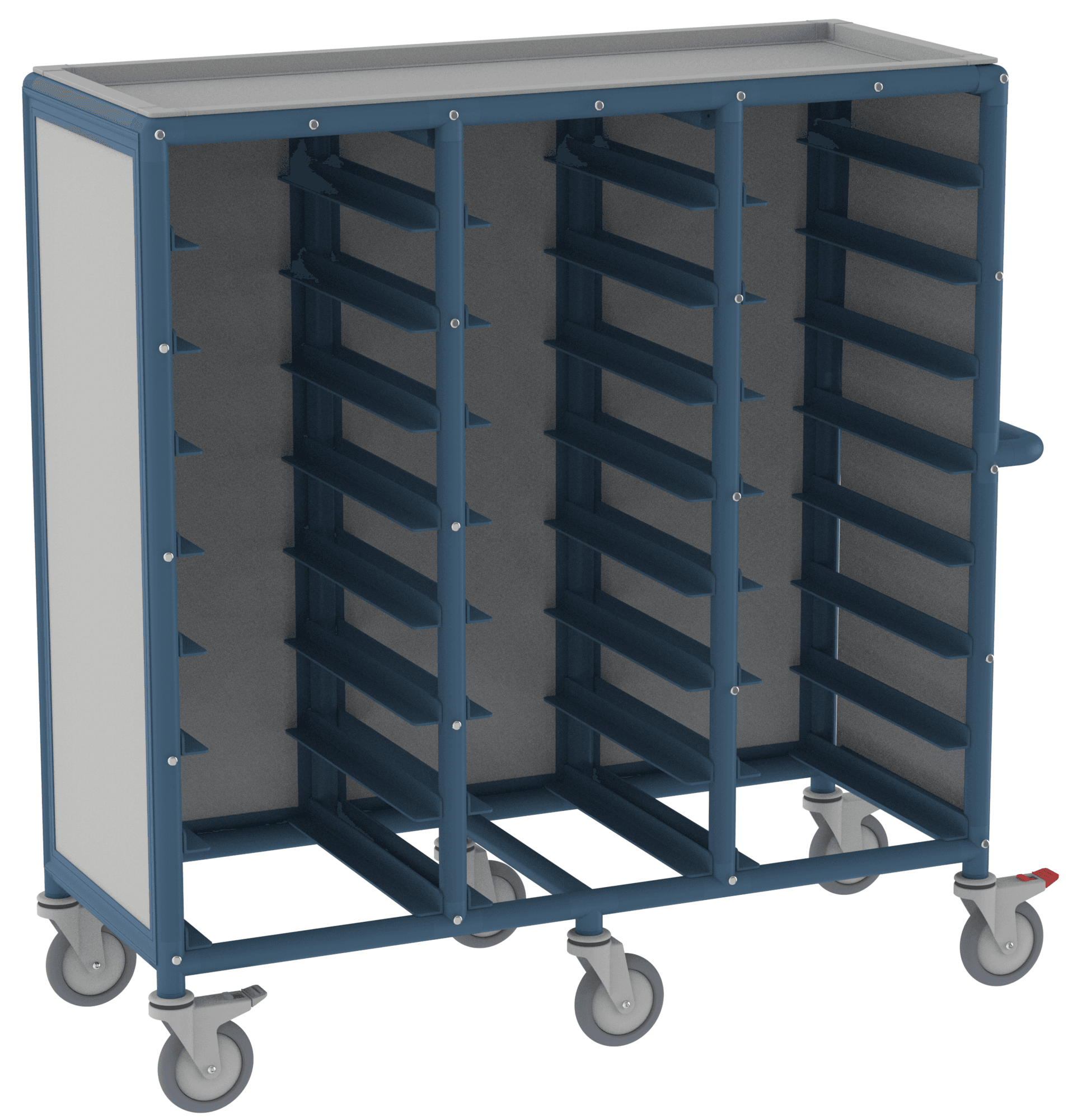 24 Tray Enclosed Service Trolley with Front Thermal Covers 24 Tray Enclosed Service Trolley with Front Thermal Covers