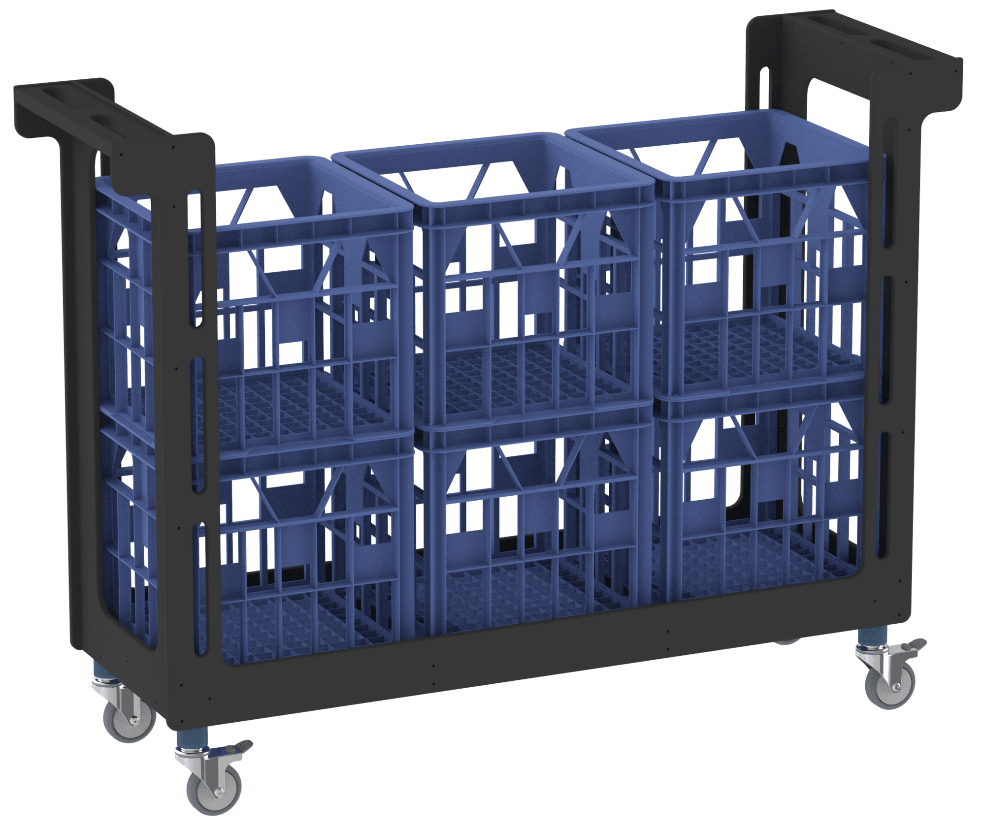 Triple Milk Crate Dolly with Handles
