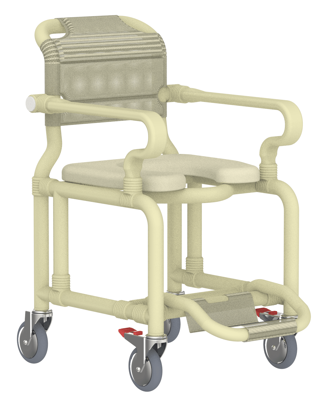 Deluxe mobile shower chair