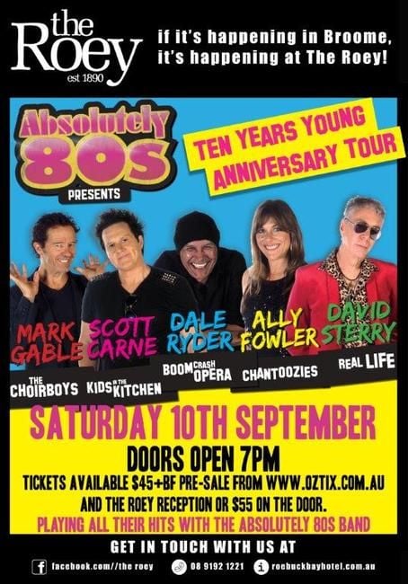 The Roey goes 80's on Sat 10 Sept The Roey goes 80's on Sat 10 Sept