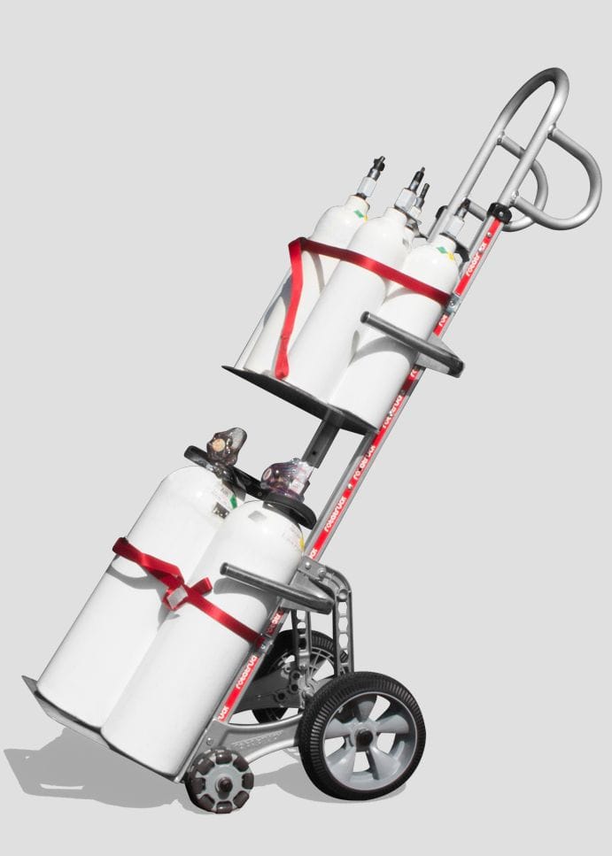 Rotatruck Dual Nosed Multi Gas Cylinder Hand Truck - Pro Range - G2 Pro - Tall - Dual Nose